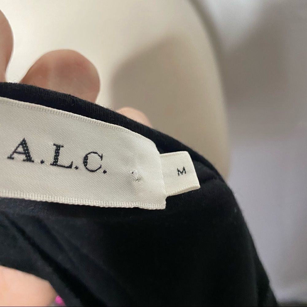 ALC Womens Striped Dress Size Medium Black White Sleeveless Lined Pullover - Picture 5 of 7